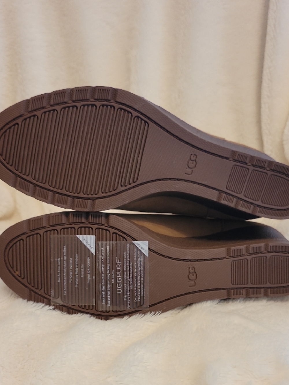 UGG Devorah Brown Suede Shearling-Trim Wedge Boots - Picture 2 of 8